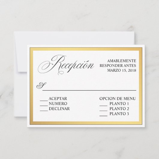 Invitation Élégantes fioritures de script pour mariage RSVP e (Devant)