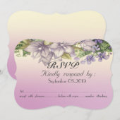 Invitation Élégantes Fleurs Aquarelle RSVP (Devant / Derrière)
