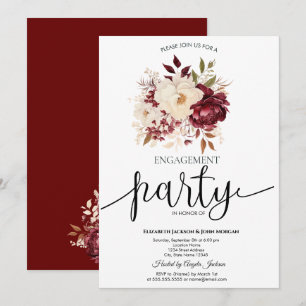 Invitation Élégantes Fleurs Blanches de Bourgogne pour les Fi