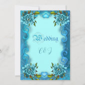 Invitation Élégantes fleurs bleues (Dos)