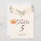 Invitation Élégantes fleurs d'automne doré Numéro de tableau  (Dos)