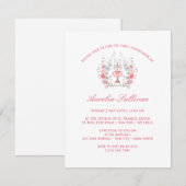 Invitation Élégantes fleurs de jardin Wreath Première communi (Devant / Derrière)