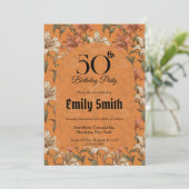 Invitation Élégantes fleurs de lys pour anniversaire (Debout devant)