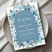 Invitation Élégantes fleurs de mariage blanches poussiéreuses
