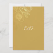 Invitation Élégantes Fleurs Dorées Mariage (Dos)