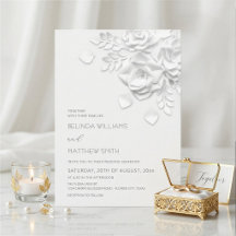 Élégantes Fleurs en Papier Blanc 3D Mariage Floral
