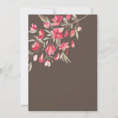 Invitation Élégantes fleurs roses et rouges dans le Baby show (Dos)