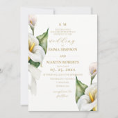 Invitation Élégantes Fleurs Rustiques Mariage Calla (Devant)