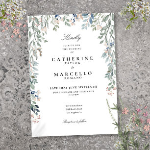 Invitation Élégantes Fleurs Sauvages Aquarelle Florale Mariag