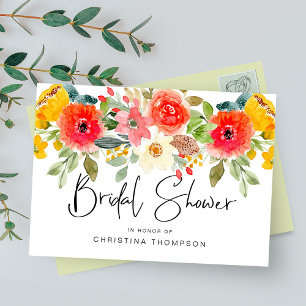 Invitation Élégantes Florales d'été Aquarelle Enterrement de 