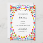Invitation Élégantes Florales Mexicaines Fête Cinco De Mayo  (Devant)