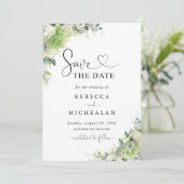 Invitation Élégantes Hydrangeas Mariage Enregistrer La Date (Debout devant)