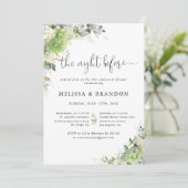 Invitation Élégantes Hydrangeas Mariage La Nuit Avant  (Debout devant)