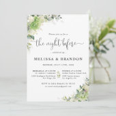 Invitation Élégantes hydrangées mariage la veille  (Debout devant)