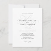 Invitation Élégantes Initiales de Monogramme de Mariage Blanc (Devant)
