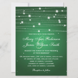 Invitation Élégantes lignes de mariage émeraude vert émeraude