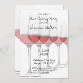 Invitation Élégantes Lunettes de vin rouge (Devant / Derrière)