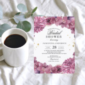 Invitation Élégantes orchidées roses et violettes et figues à