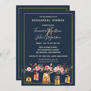 Invitation Élégantes Peonies à cordes rustiques Lumières Mari