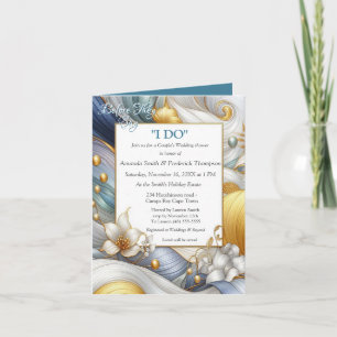 Invitation Élégantes perruques chic en or, argent, bleu, jaun