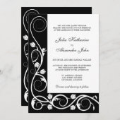 Invitation Élégantes perruques noires et blanches (Devant / Derrière)