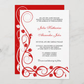 Invitation Élégantes perruques rouges et blanches (Devant / Derrière)