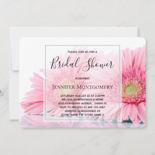 Invitation Élégantes photos de gerbera roses pour Baby Shower