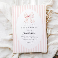 Élégantes rayures roses noeud bébé fête bébé Fête