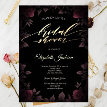 Élégantes Roses Bourguignon Foncé Noir Mariage Sho