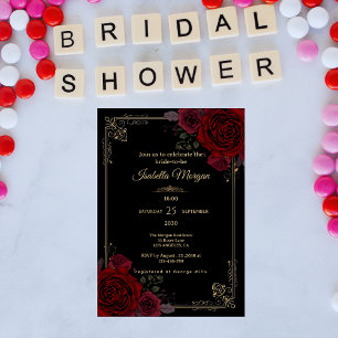 Invitation Élégantes Roses de Romance Gothique pour Baby Show
