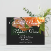 Invitation Élégantes roses florales classiques orange pêche (Debout devant)