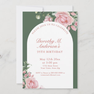 Invitation Élégantes roses roses blush pour une fête d'annive