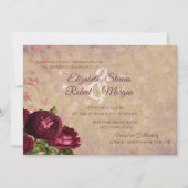 Invitation Élégantes roses rouges feuilles tombantes  (Devant)