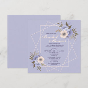 Invitation Élégantes Roses Violettes à Cinq Pétales pour la M