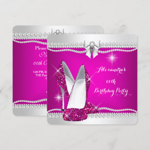 Invitation Elegantes talons hauts rose pailletés de glamour p