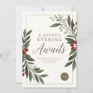 Invitation Élégantes Vœux Joyeux de Fêtes d'Entreprise