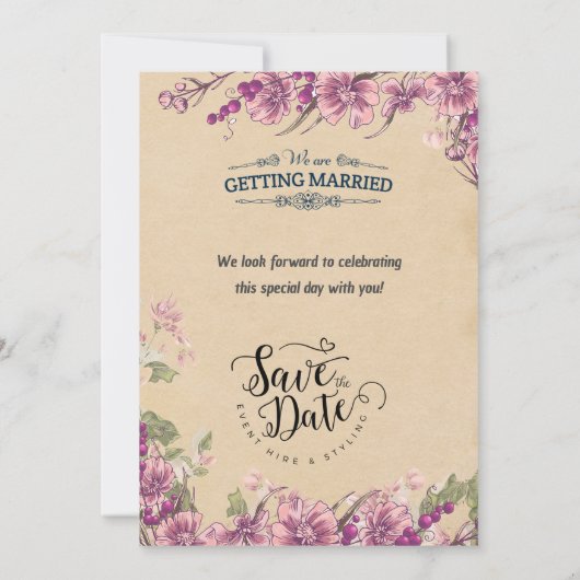 Invitation "Elegantly Enchanted : Un Mariage Vintage (Dos)