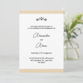 Invitation Élégants Bordures Dorées Mariage Cookie Minimalist (Debout devant)