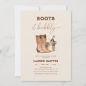 Invitation Élégants Bottes à l'aquarelle et enterrement de vi (Devant)