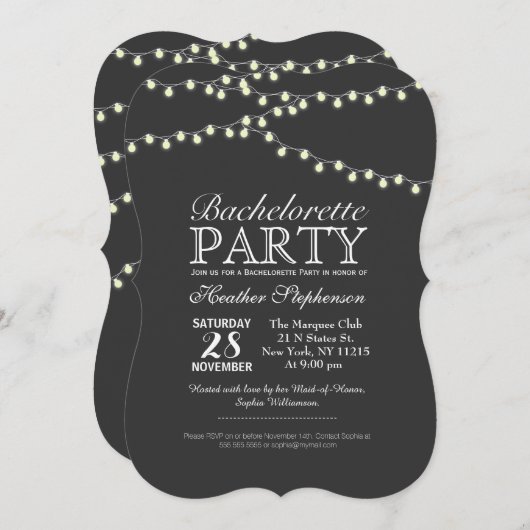 Invitation Élégants brins de lumière (Devant / Derrière)