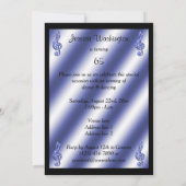 Invitation Élégants Clefs de Sol Bleus Beaux 65e Anniversaire (Dos)