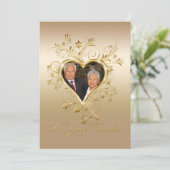 Invitation Élégants cœurs tourbillonnants 50e anniversaire ph (Debout devant)