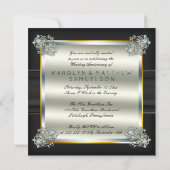 Invitation Élégants Diamants 50ème Anniversaire de Mariage de (Dos)