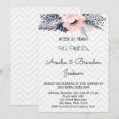 Invitation Élégants Fleurs Mariage Renouvellement de l'annive (Devant / Derrière)