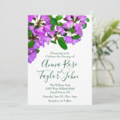 Invitation Elégants fleurs roses azalées roses (Debout devant)