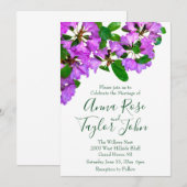 Invitation Elégants fleurs roses azalées roses (Devant / Derrière)