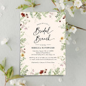 Invitation Élégants Fleurs sauvages en Blush Pink Bridal Brun