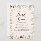 Invitation Élégants Fleurs sauvages en Blush Pink Bridal Brun (Devant)