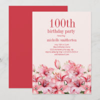 Élégants lys roses 100e anniversaire