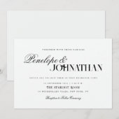 Invitation Élégants Noms de Mariage Serif Script Horizontal (Devant / Derrière)
